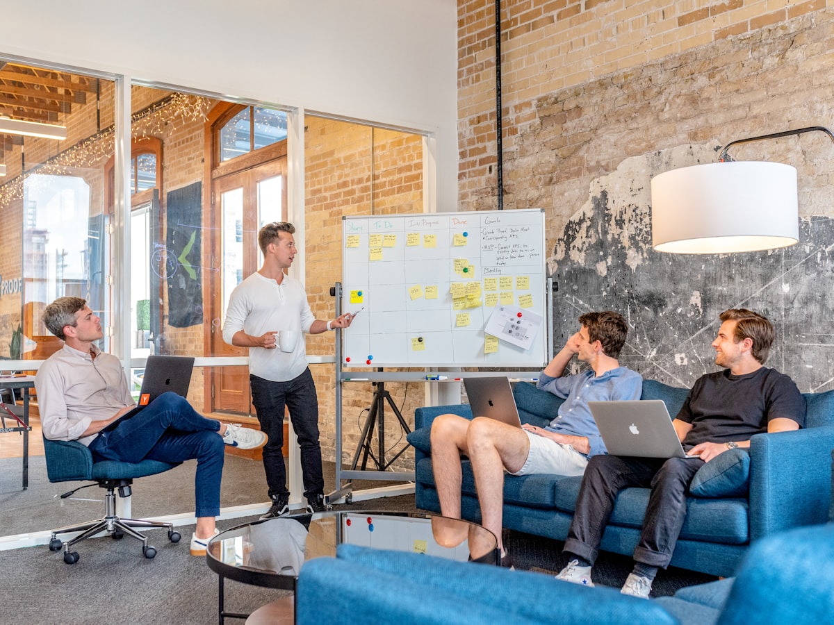 Creative brainstorming wall with campaign ideas